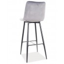 Стул барный SIGNAL CHIC H-1 Velvet Bluvel 14 серый/черный